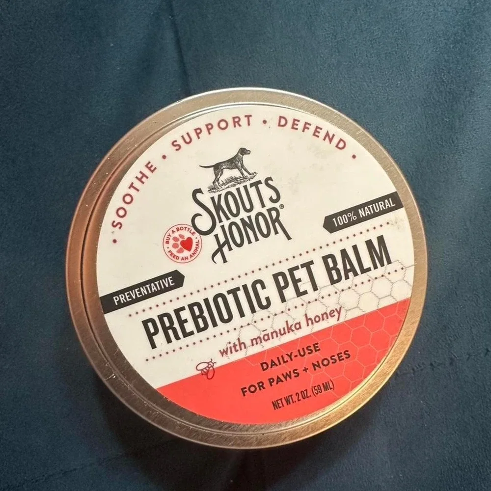 Skout's Honor Prebiotic Pet Balm with Manuka Honey Natural Paw &Nose Moisturizer